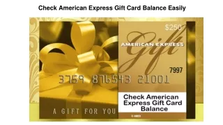 Check American Express Gift Card Balance Easily