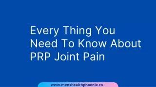 every thing you need to know about prp joint pain