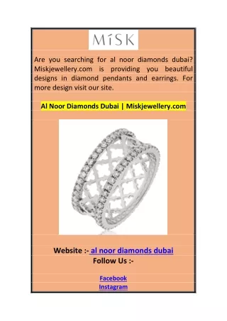 Al Noor Diamonds Dubai  Miskjewellery.com