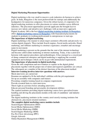 digital marketing placement opportunities digital