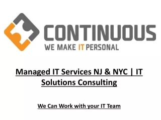 Managed IT Services in NJ and NYC - Continuous Networks