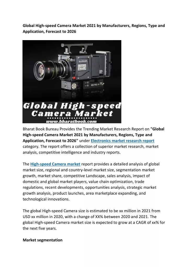 global high speed camera market 2021