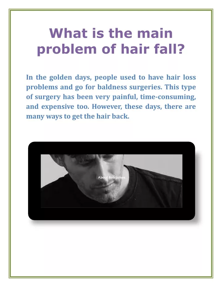 what is the main problem of hair fall