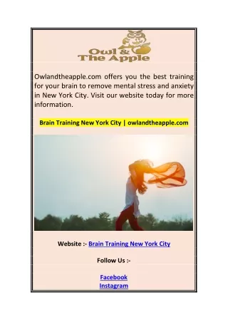 Brain Training New York City  owlandtheapple.com 0