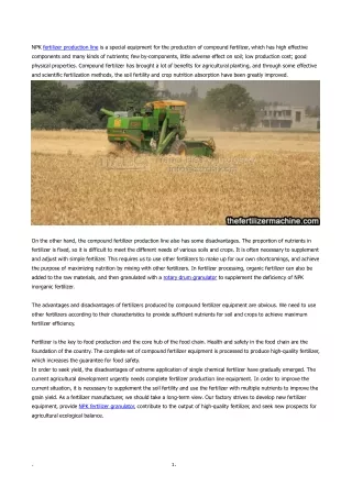 What are the characteristics of fertilizer made by compound fertilizer equipment