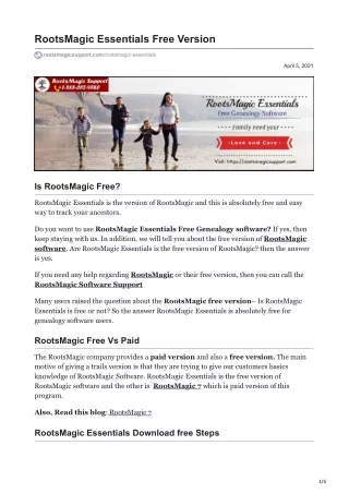 rootsmagic essentials free version
