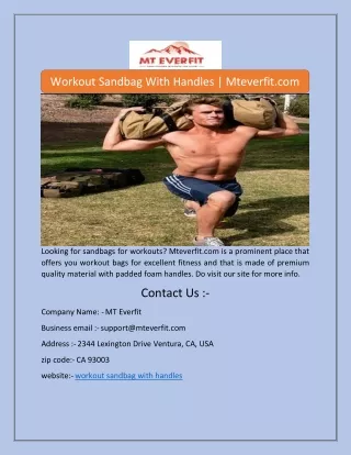 Workout Sandbag With Handles | Mteverfit.com