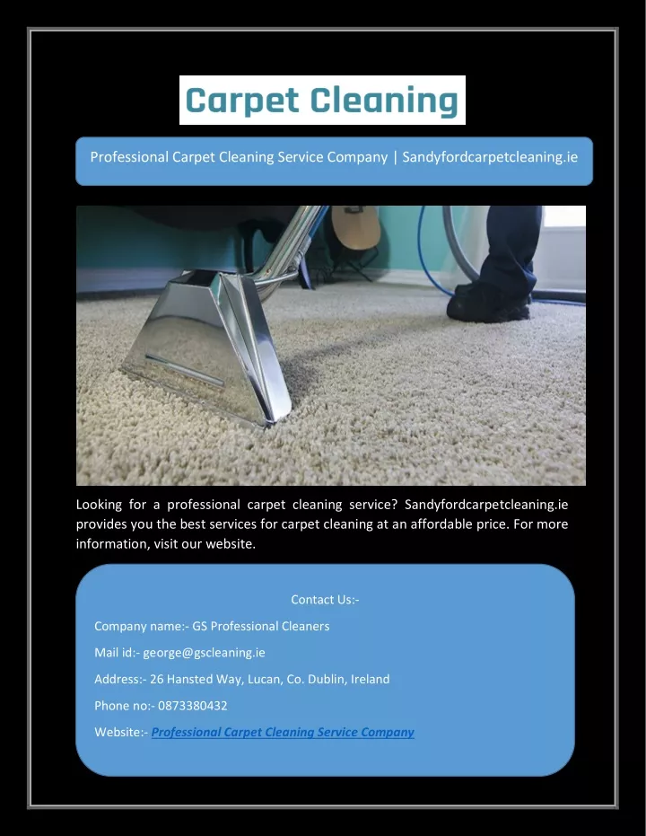 professional carpet cleaning service company