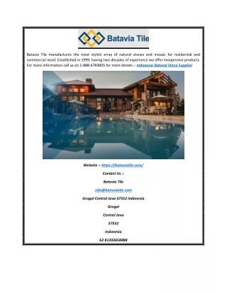 Indonesia Natural Pebble and Stone Floor Supplier | Batavia Tile