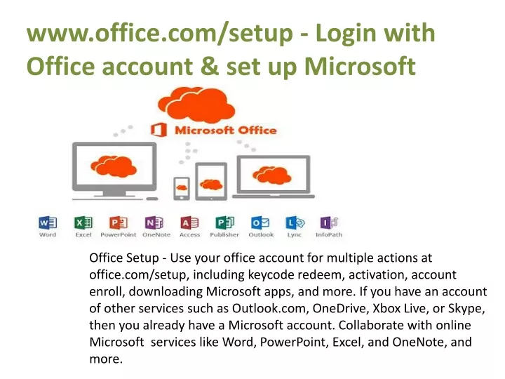 www office com setup login with office account