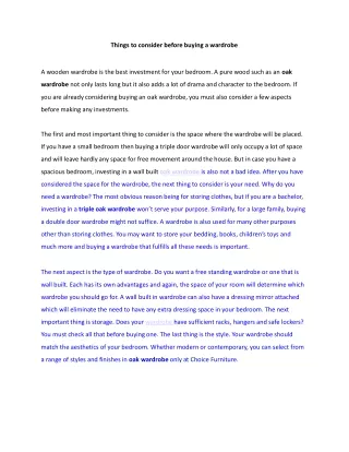 things to consider before buying a wardrobe