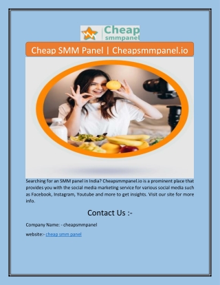 Cheap SMM Panel | Cheapsmmpanel.io