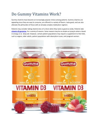do gummy vitamins work