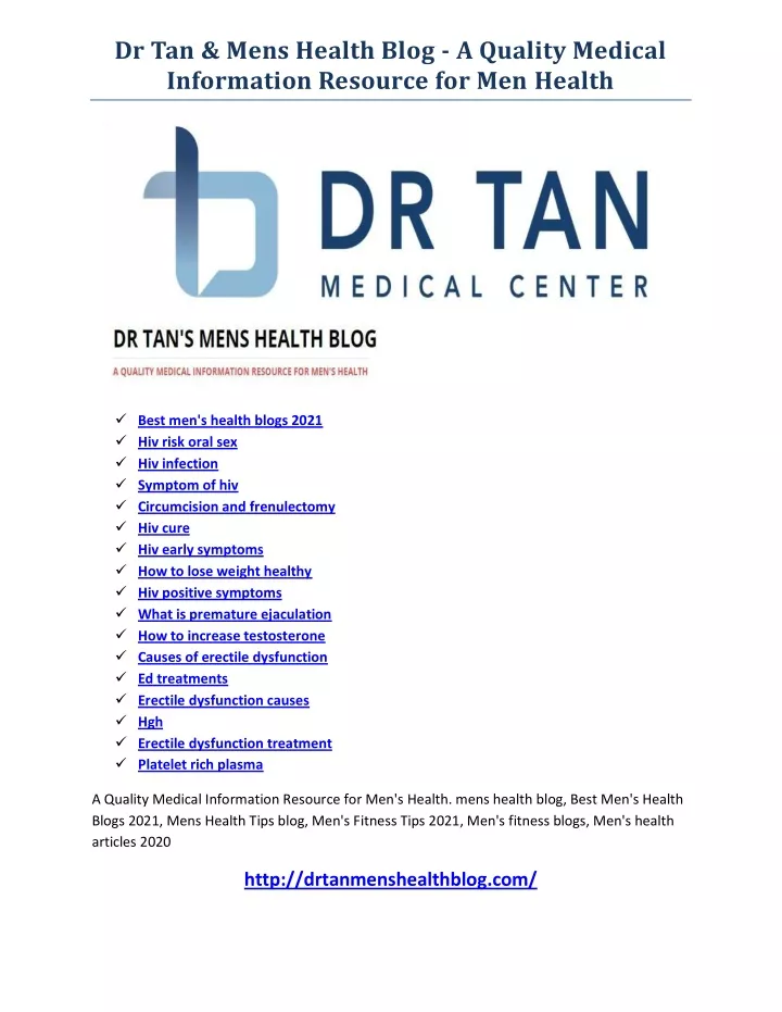dr tan mens health blog a quality medical