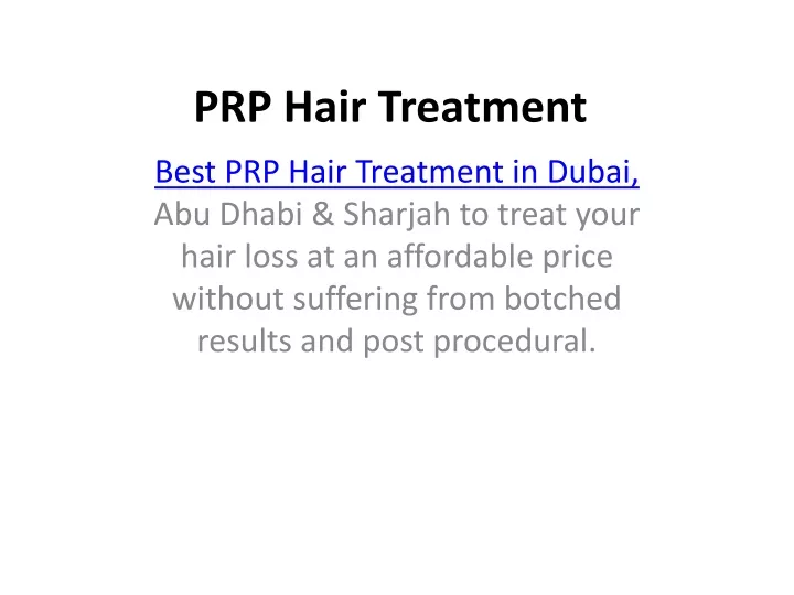 prp hair treatment
