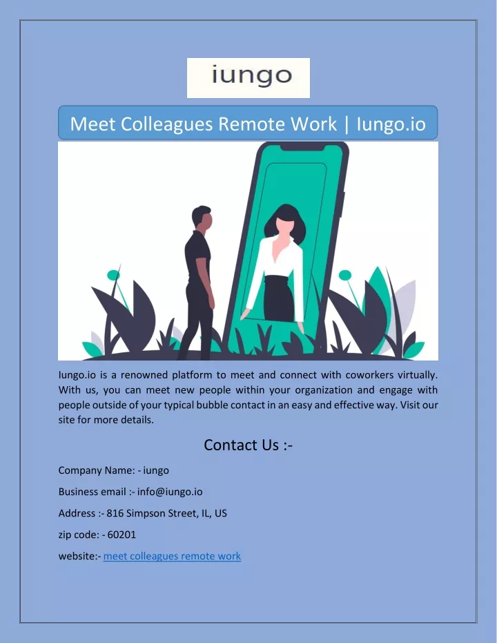 meet colleagues remote work iungo io