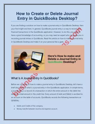how to create or delete journal entry