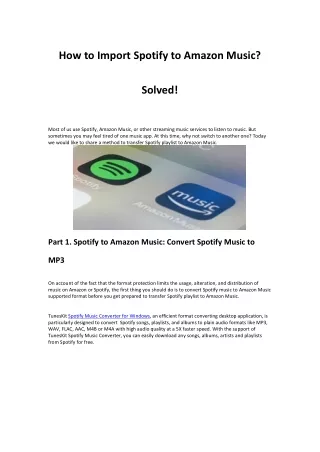 How to Import Spotify to Amazon Music? Solved!