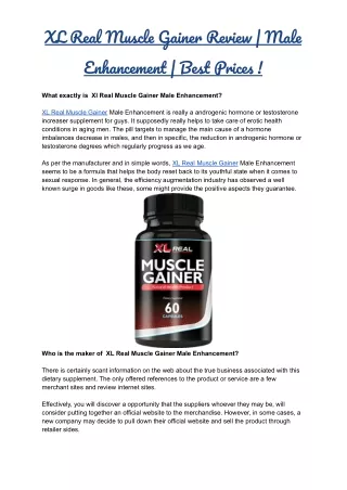 XL Real Muscle Gainer Review