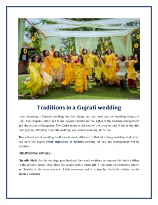 Traditions in a Gujrati wedding