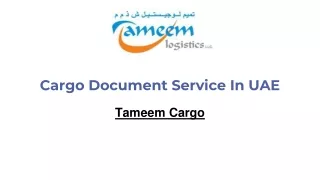 Cargo Document Service In UAE