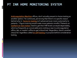 pt inr home monitoring system