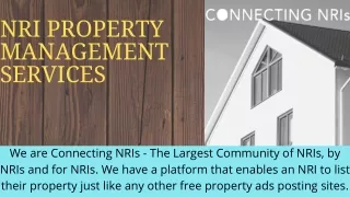NRI Property Management Services | Connecting NRIs