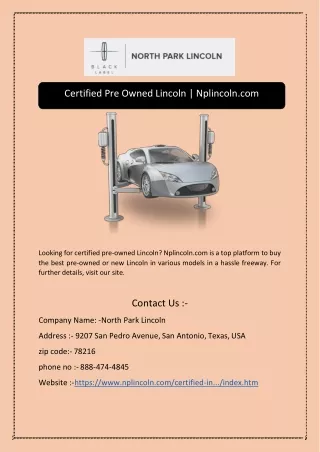 Certified Pre Owned Lincoln | Nplincoln.com
