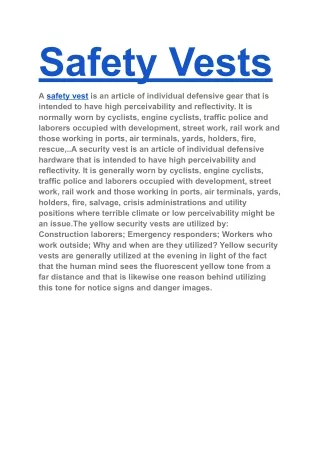 safety vests