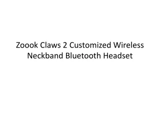 zoook claws 2 customized wireless neckband bluetooth headset