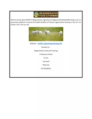 Holistic Regenerative Farming UK  Regenerativefoodandfarming.co.uk