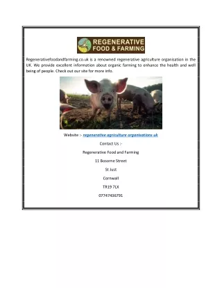 Regenerative Agriculture Organisations UK Regenerativefoodandfarming.co.uk
