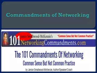 commandments of networking