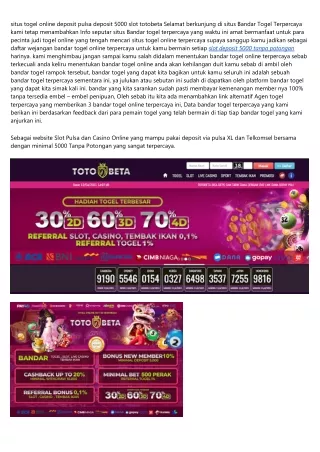 depo togel via pulsa tanpa potongan togel bonus depo 5000 totobeta