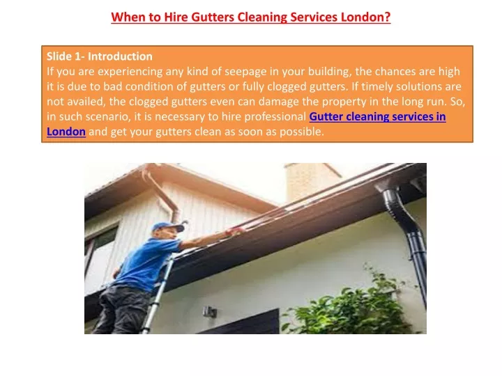 when to hire gutters cleaning services london