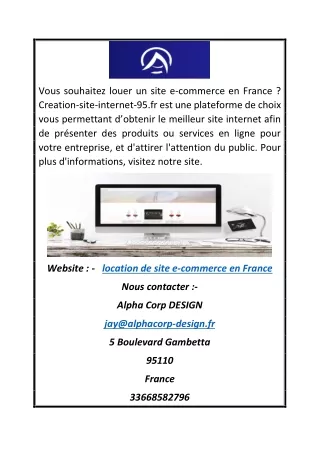 Location de site e-commerce en France | Creation-site-internet-95.fr