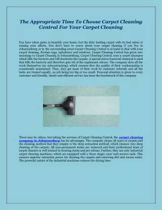 The Appropriate Time To Choose Carpet Cleaning Central For Your Carpet Cleaning