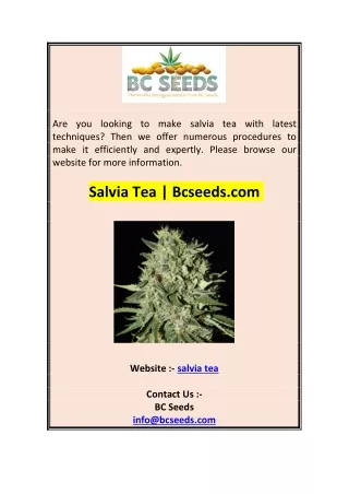 are you looking to make salvia tea with latest