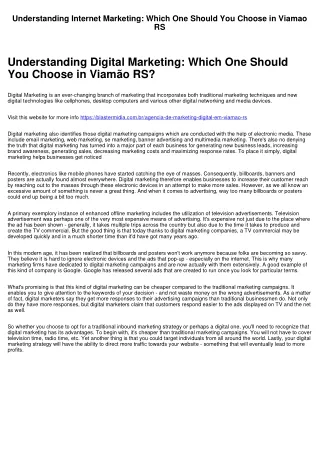 Understanding Online Marketing: Which One Should You Choose in Viamao RS
