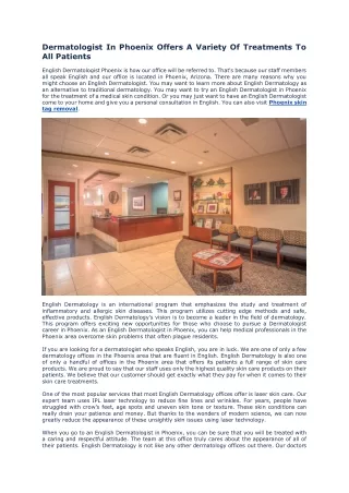 dermatologist in phoenix offers a variety