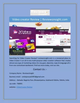 video creator review reviewsinsight com