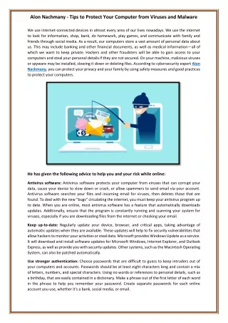 alon nachmany tips to protect your computer from