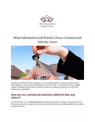 What Information and Practice Areas a Commercial Solicitor Cover