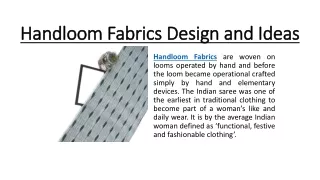 handloom fabrics design and ideas