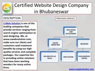 Certified Website Design Company in Bhubaneswar