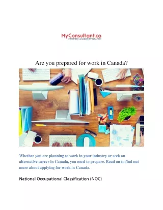 Are you prepared for work in Canada