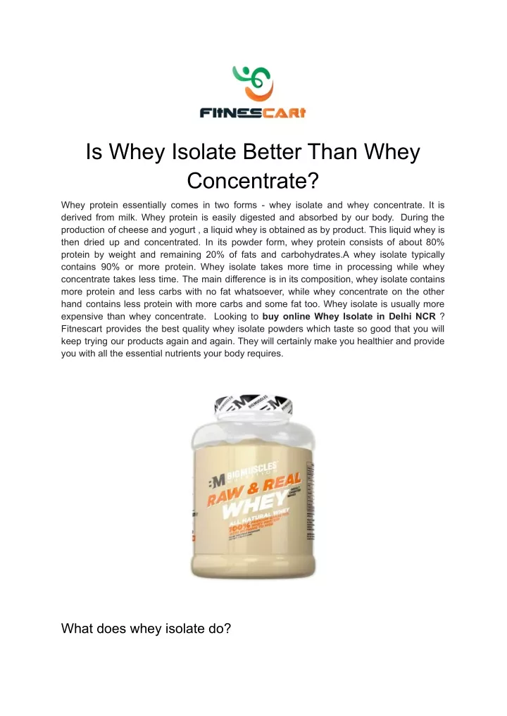 is whey isolate better than whey concentrate