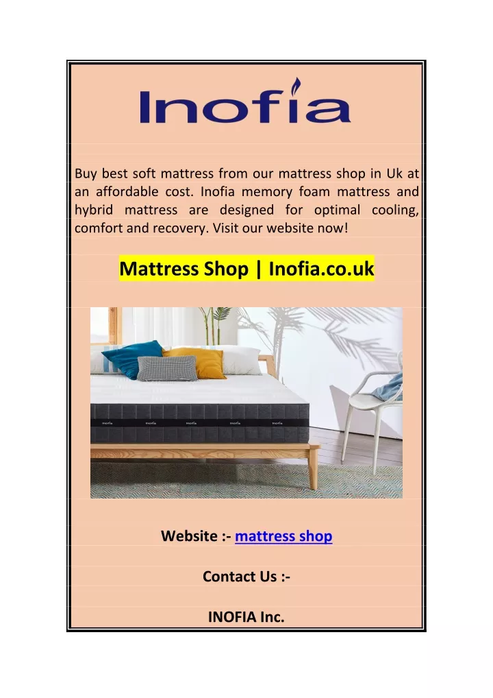 buy best soft mattress from our mattress shop