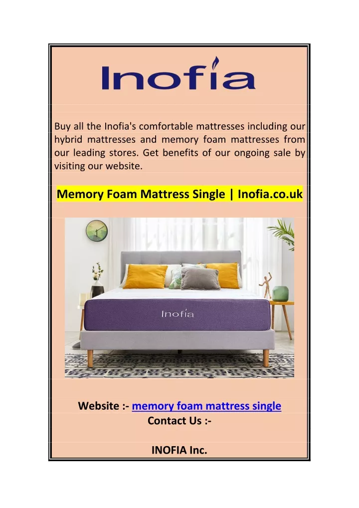 buy all the inofia s comfortable mattresses