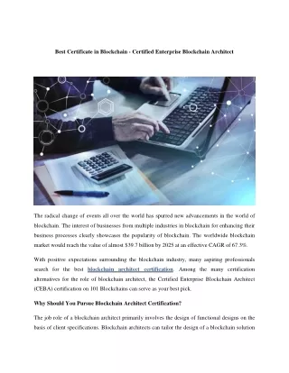 Best Certificate in Blockchain - Certified Enterprise Blockchain Architect
